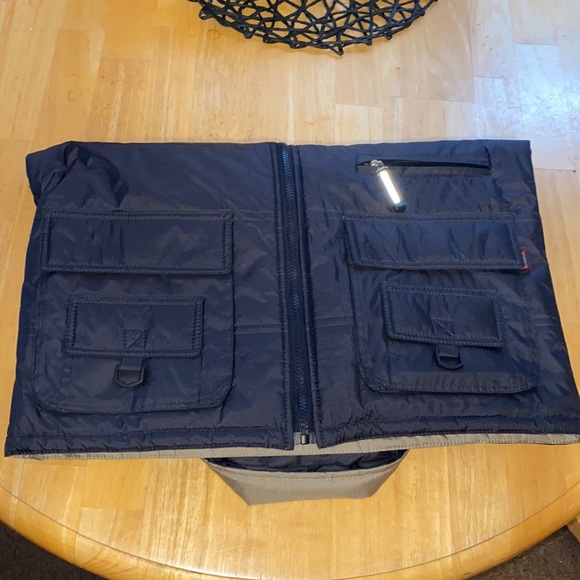 Fashion Mens Blue & Tan Vest - Picture 12 of 17